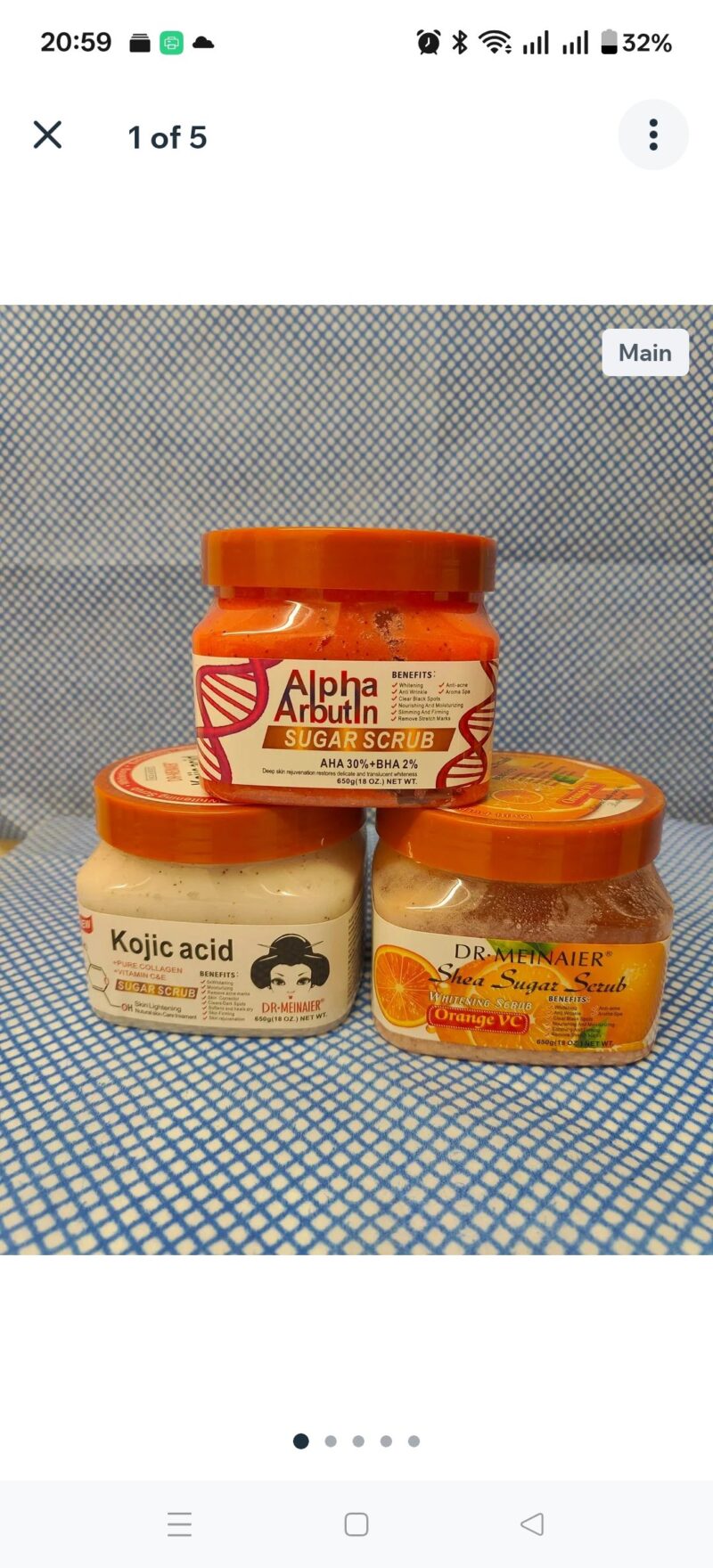 1Pc Alpha Arbutin Sugar Scrub