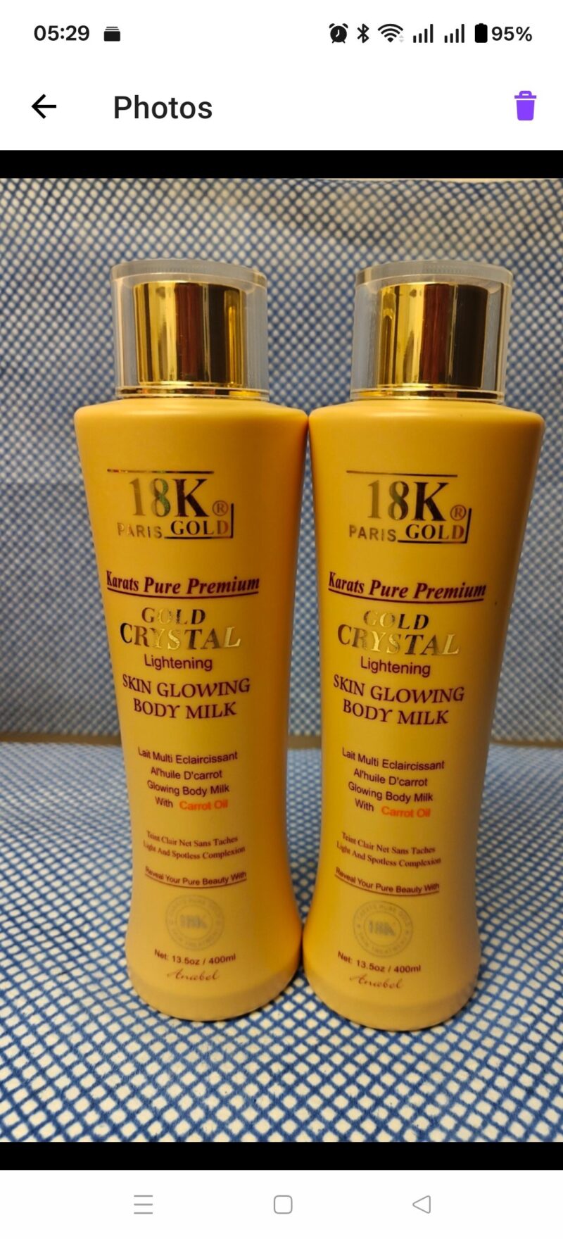 1Pc 18k Gold Glow Moisturiser Body lotion - Image 4