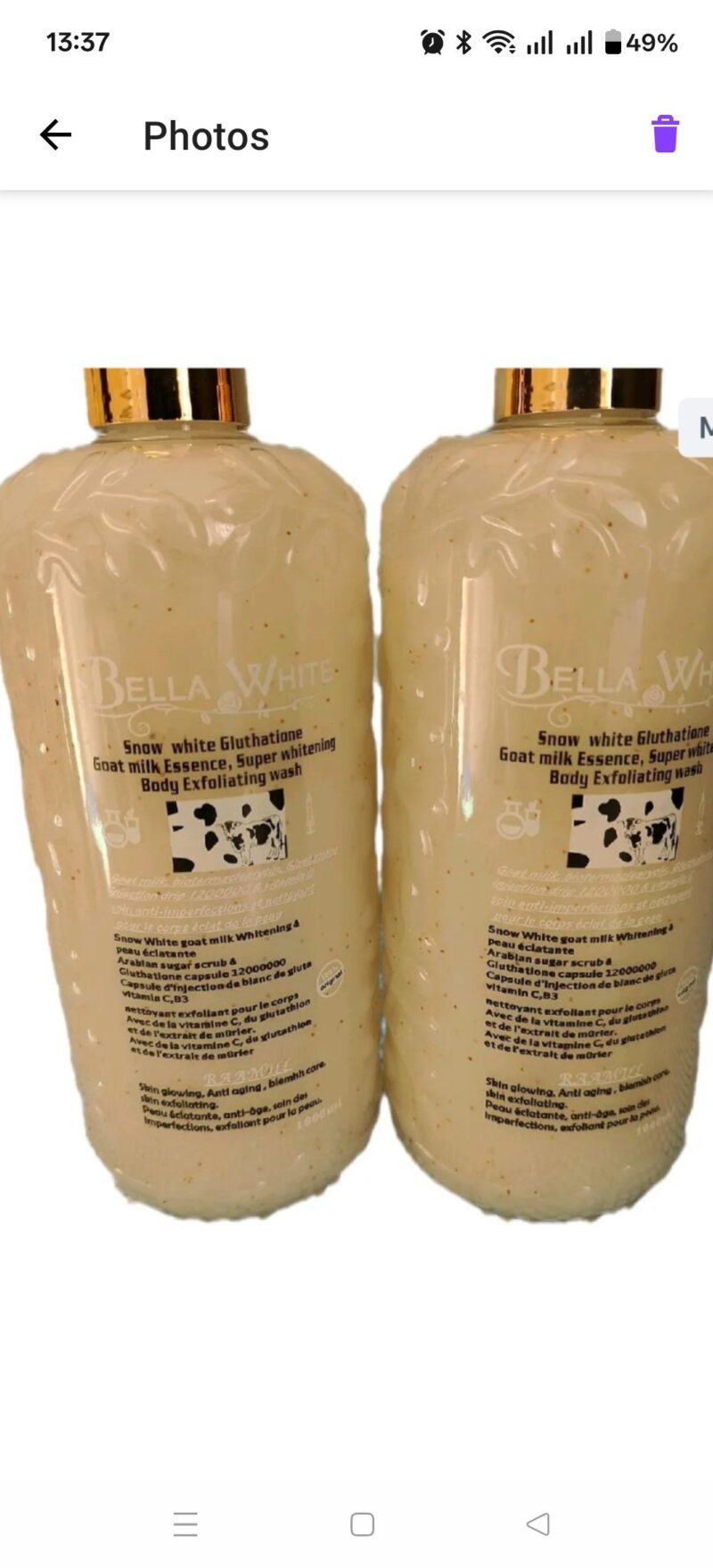 1Pc Bella white shower gel - Image 4