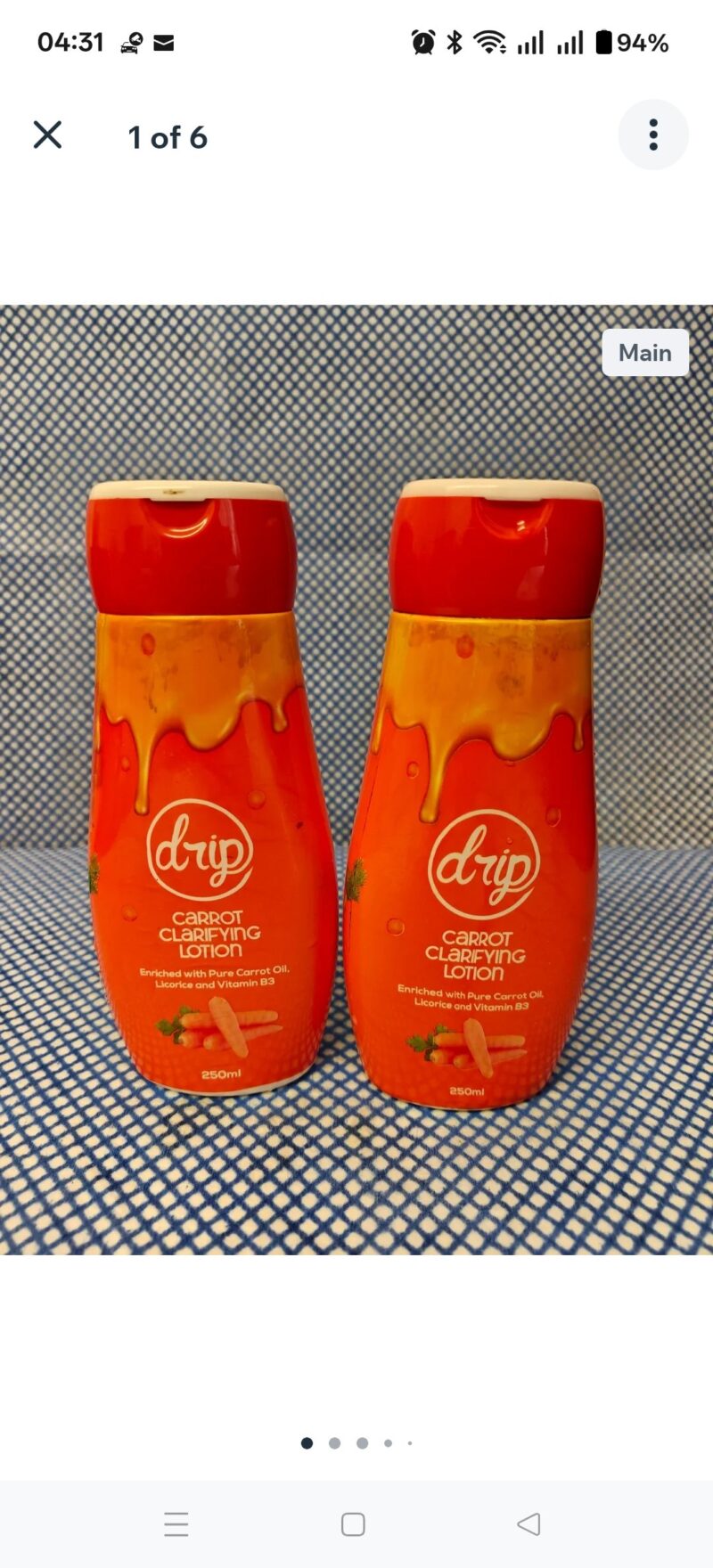 3PCS Skincare Drip Carrot Body lotion