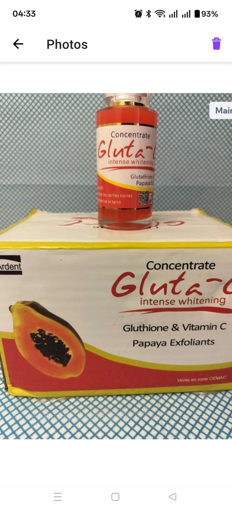 2Pcs Skincare Gluta c papaya Moisturizer Body Serum - Image 2