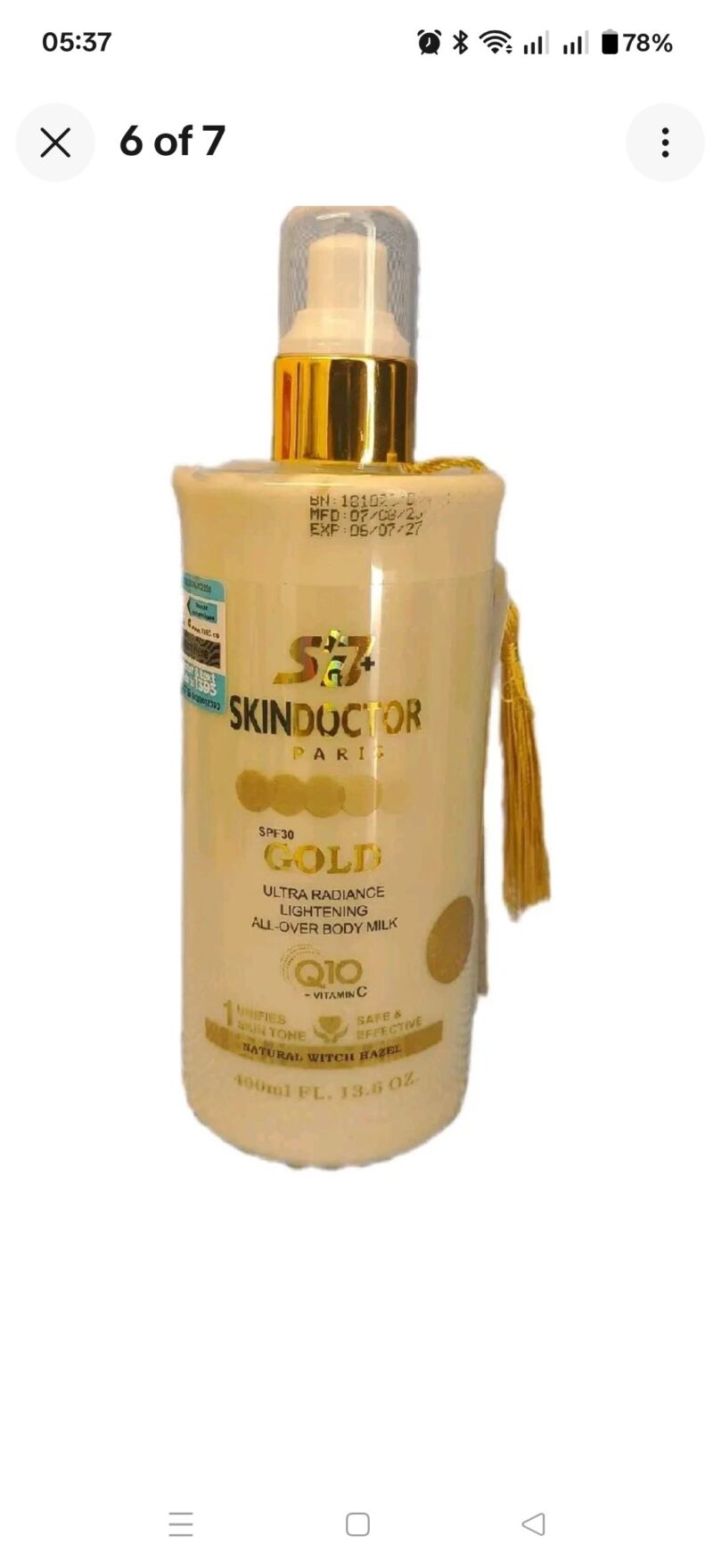 1Pc Skincare Skin Doctors Almond ,Gold and Organic lotion - Image 2