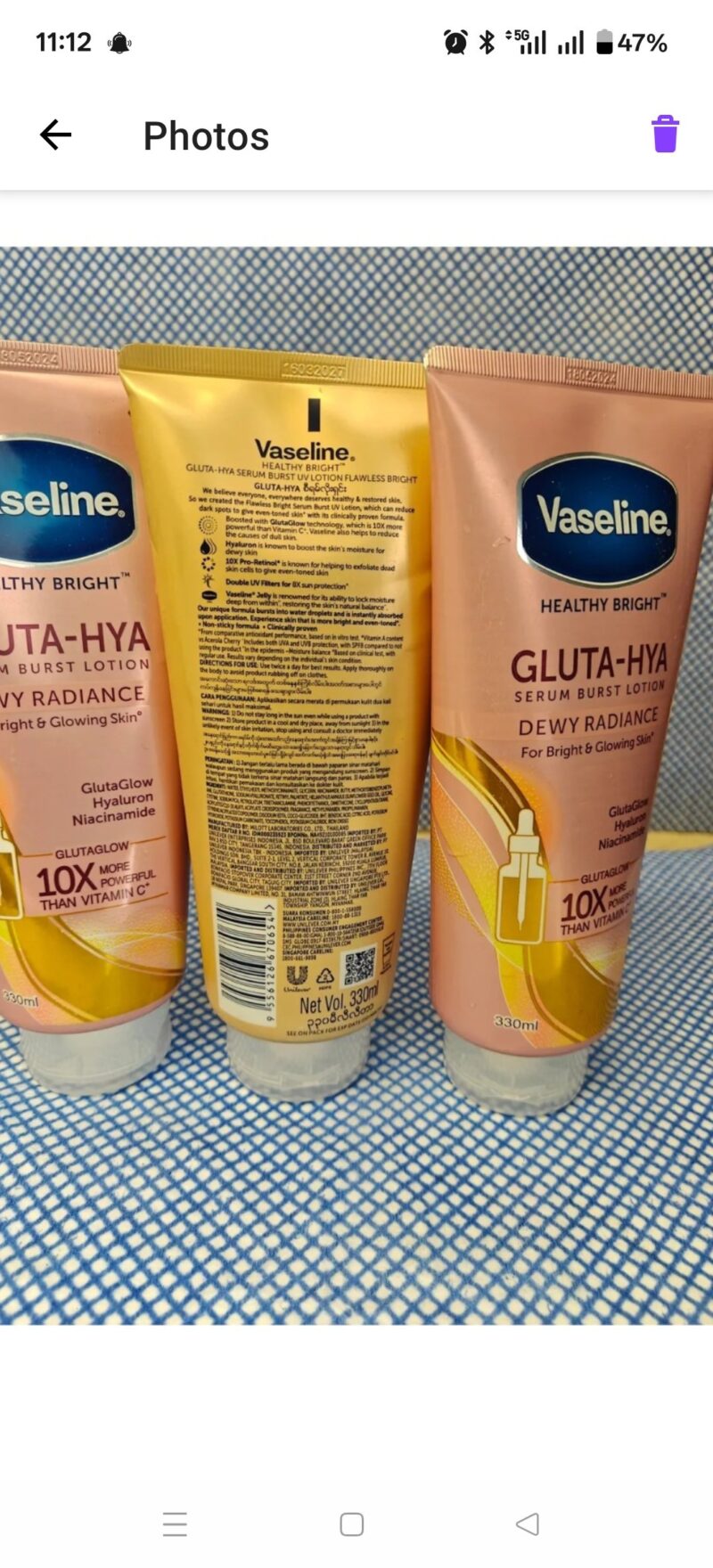 1Pc  Vaseline Gluta- HYA Moisturizer Glow Body lotion - Image 3