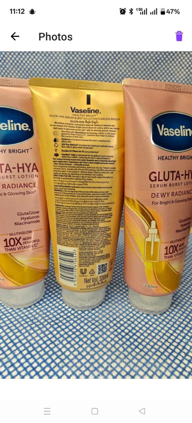 1Pc  Vaseline Gluta- HYA Moisturizer Glow Body lotion - Image 4