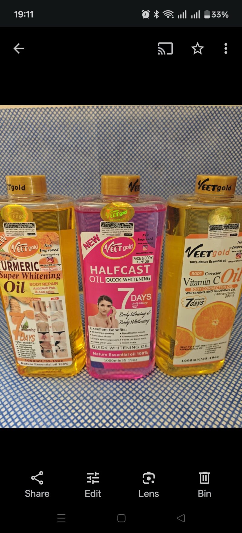 1Pc skincare Veetgold Tumeric Body Oil