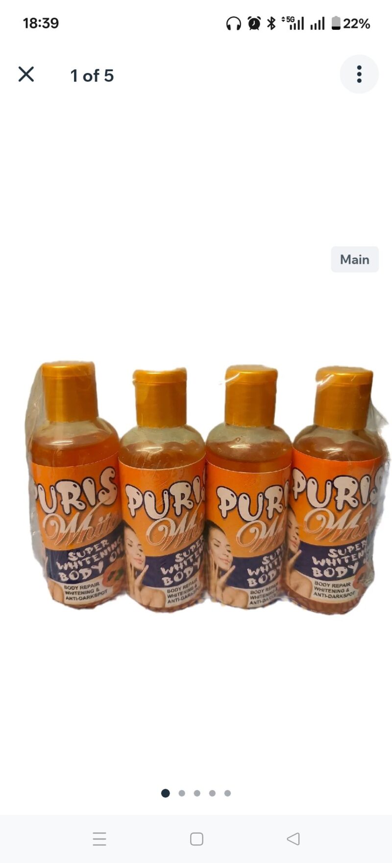 3Pcs Skin care Puris white Body oil